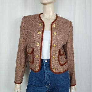 Vtg cropped blazer wool blend XS-SM